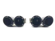 Left + Right Black Exhaust Tips Twin Muffler Pipe for VW Touareg 2011-2018