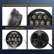 80W 5.75 inch Round LED Headlight with DRL for Harley Motorcycle FLSTSB FLSTSC later Dyna