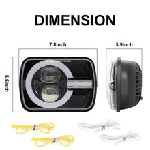 Pair 7x6'' 5x7'' LED Headlights Hi/Lo/DRL Turn Light for 1983-2004 Toyota Hilux