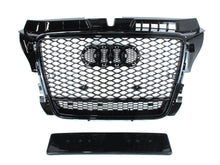 Gloss Black RS3 Style Honeycomb Front Grille For Audi A3 8P 2009–2013