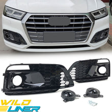Left+Right Fog Light Grille Covers For Audi Q5 S-Line / SQ5 2018-2020