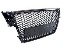 Badgeless RS4 Style Gloss Black Honeycomb Front Grille For Audi A4 S4 B8 2009–2012