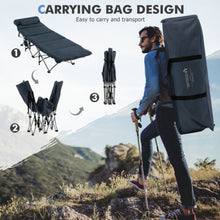 Travel Camping Cot Folding Retractable w/Removable Mattress & Carry Bag