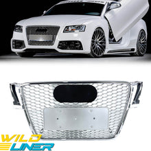 RS5 Style Chrome Honeycomb Front Grille For Audi A5 S5 B8 2008–2012