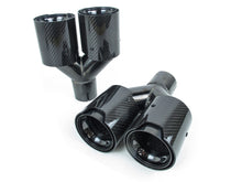 Dual Carbon Fiber Exhaust Twin End Tips Tail Pipe Pair for BMW 63mm in 101MM out