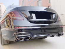 Black Rear Diffuser & Chrome Exhaust Tips for Mercedes W213 S213 AMG Bumper 2017-2020 di209