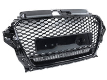 For 2013-2016 Audi A3 S3 8V Gloss Black Front Bumper Mesh Grille Honeycomb Grill RS3 Style