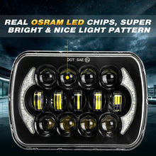 2PC 7x6'' 5x7'' inch LED Headlights Hi/Lo/DRL for 1983-2004 Toyota Hilux Pickup