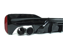 For 2017-2023 BMW G30 5 Series 540i M-Sport Gloss Black Rear Diffuser M5 Style w/ Twin Exhaust Tips