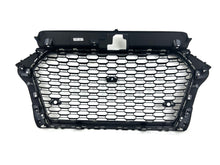 RS3 Look Badgeless Hex Mesh Grille for 17–20 Audi A3 S3 8V (No Adaptive Cruise)