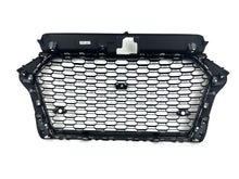 RS3 Style Badgeless Front Grille Black Honeycomb For Audi A3 S3 8V 2017–2020