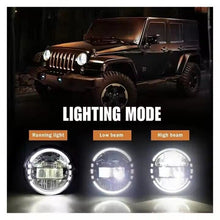 Pair 7'' Round LED Headlights For Jeep Wrangler JK TJ Hi/Lo Beam Headlamps
