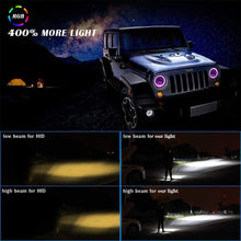 Pair 7" LED Headlights RGB Halo DRL for Toyota Landcruiser HZJ75 78 79 Series