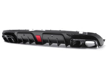 Carbon Fiber Style Rear Bumper Diffuser w/ Black Muffler Tips For Mercedes W205 S205 AMG 2015-2021