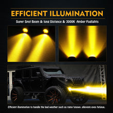 Pair 3.5" Amber LED Round Offroad Driving Spot Lights Amber Pods Fog Headlights ATV 4WD