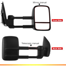 Black Manual Extendable Towing Mirrors For Nissan Navara D40 2005-2015
