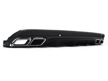 C63 Style All Black Rear Diffuser + Silver Exhaust Tips For Mercedes W205 Sedan C300 C43 AMG Bumper 2015-2021