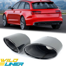60mm Inlet Black Exhaust Tips Muffler for Audi A4 A5 A6 A7 Refit To RS4 RS5 RS6 RS7