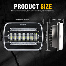 Pair 7x6" 5x7" inch LED Headlights Hi/Lo Beam w/DRL For Toyota Hilux 1983-2004