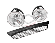 Lower Mesh Bar Grille & LED Halo Fog Lights Kit For Ford Falcon BA XR6 XR8 2002–2005 Sedan