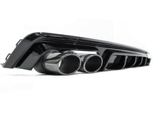Glossy Black Rear Diffuser + Exhaust Tips for Audi A6 C8 S6 Sline 2019-2023 di92