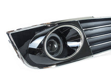Black+Chrome Fog Light Grille Covers Left+Right Audi A8 D4 2011-2014