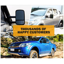 Pair L+R Extendable Towing Mirrors Black for Mitsubishi Triton MQ MR 2015-2023