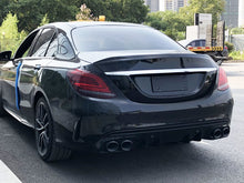 AMG Style Rear Diffuser + Exhaust Tips For Mercedes W205 S205 C180 C200 C43 AMG Sedan 2015-2021