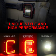 Smoked EMC LED Tail Lights Rear Reverse Lamps For Jeep Wrangler JK JKU 2007-2018