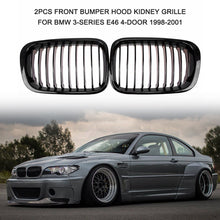 Gloss Black Front Hood Kidney Grille for BMW 3-Series E46 Sedan 1998-2001