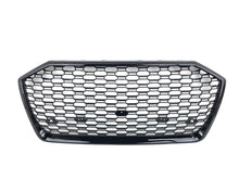For 2019-2024 Audi A6 S6 C8 Gloss Black Front Bumper Mesh Grille Honeycomb Grill RS6 Style