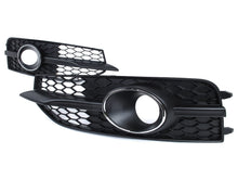 For 2012-2015 Audi A7 S-Line S7 Honeycomb Front Bumper Fog Light Grille Cover Black/Chrome