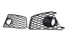 Pair Front Bumper Honeycomb Fog Light Grilles Audi RS6 2014-2018
