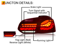 Pair Smoked/Red LED Tail Lights For VW Golf 6 MK6 2009-2013 w/Sequential
