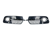 Black+Chrome Fog Light Grille Covers Left+Right Audi Q5 S-Line SQ5 2013-2017