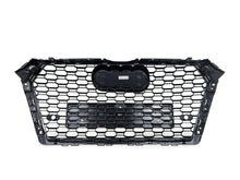 RS4 Style Honeycomb Front Grille Chrome Frame For Audi A4 B9 S4 2017–2019