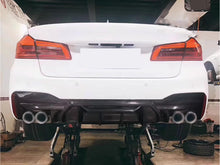 For 2017-2023 BMW G30 5 Series 540i M-Sport Gloss Black Rear Diffuser M5 Style w/ Twin Exhaust Tips
