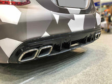 C63 Style Gloss Black Rear Diffuser + Chrome Tips For Mercedes W205 C250 C300 C43 AMG Sedan 2015-2021