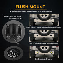 Pair 4.8" LED Round OffRoad Driving Spot Pods Flush Mount Fog Reverse Truck 4WD 12V