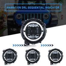 Full LED Headlights with Animated DRL for Jeep Wrangler JL & Gladiator 2018–2024