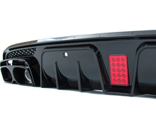 Rear Diffuser w/ LED Brake Light + Exhaust Tips For Mercedes W205 Sedan AMG Bumper 2015-2020
