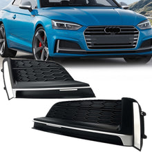 Pair Front Bumper Fog Light Lower Grilles For Audi A5 / S5 S-Line 2017-2019