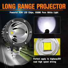 Pair 4" LED Round Offroad Driving Spot Light Work Spotlight Headlights ATV 4x4 4WD
