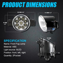Pair LED Fog Lights For Nissan Navara NP300 D23 2015-20/Pathfinder R52 2013-2016