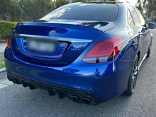 C43 Style Rear Diffuser + Round Tips for Mercedes W205 C200 C250 C300 Sedan 2015-2021 Non-AMG