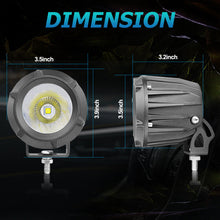 Pair 3.5" 50W Round LED Driving Lights Spot Pods OffRoad Truck Headlights Work 4WD