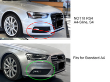 Gloss Black Fog Light Grille Covers For Audi A4 B8.5 2013-2016 Non S-Line