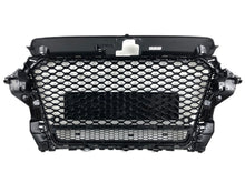For 2013-2016 Audi A3 S3 8V Gloss Black Front Bumper Mesh Grille Honeycomb Grill RS3 Style