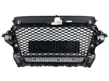 RS3 Style Black Badgeless Front Grille For Audi A3 S3 8V 2014–2016