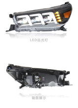 LED Headlights Sequential Animation DRL Assembly for Toyota Hilux Revo 2016-2018